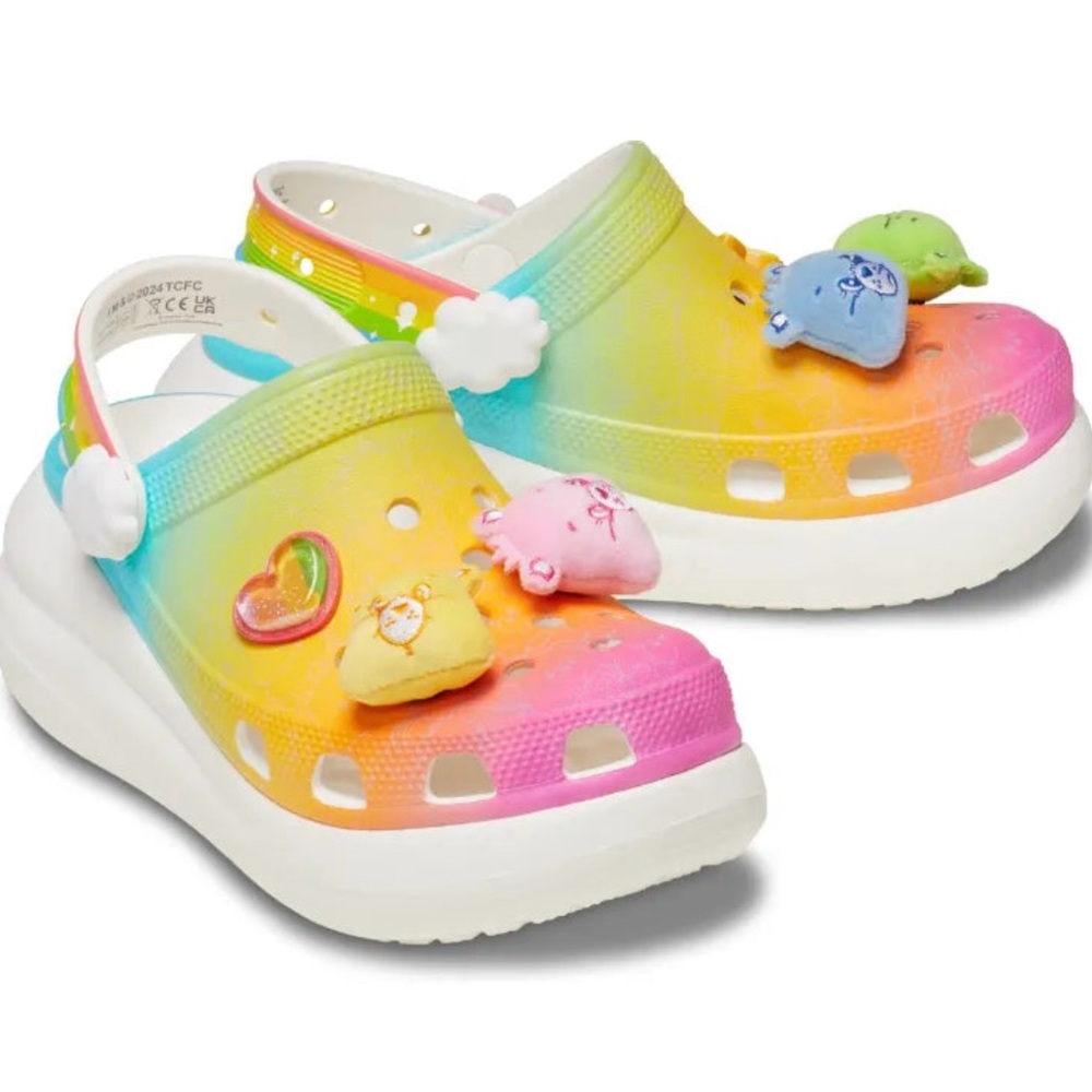 New unisex light up Carebear rainbow crocs